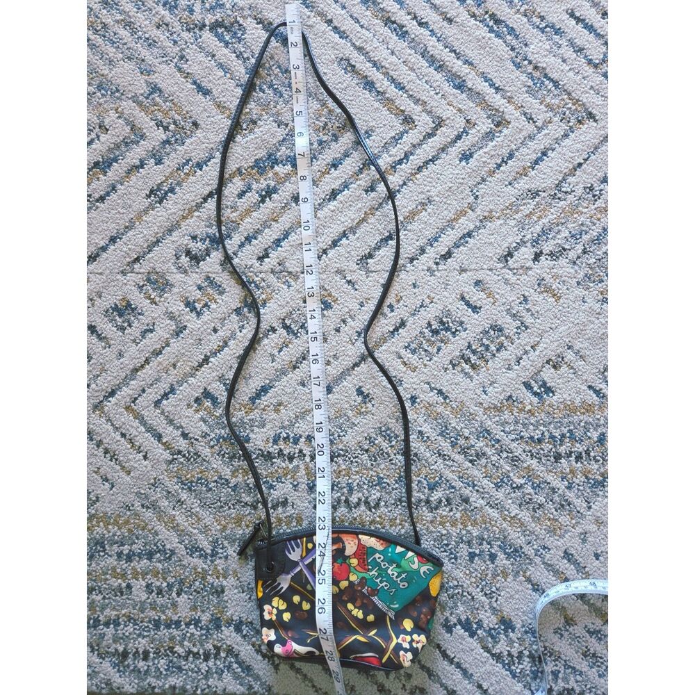 VTG Nicole Miller 90's Mini Shoulder Purse Food Print Pop-Art Bag Potato Chips - Picture 11 of 13
